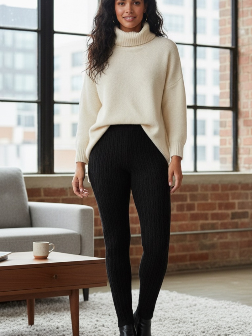 Mossimo black sweater leggings. Lg